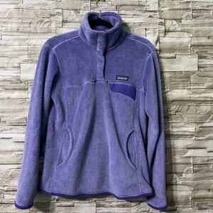 Patagonia Womens Sz Medium Purple Re-Tool Snap-T Pullover Sweater Jacket 25442